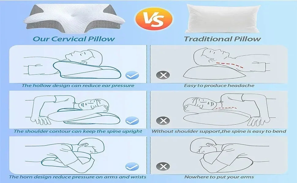 New Horn Butterfly Pillow Memory Cotton Human Side Sleeping Special Neck Pillow Sleeping Pillow Cervical Spine Pillow