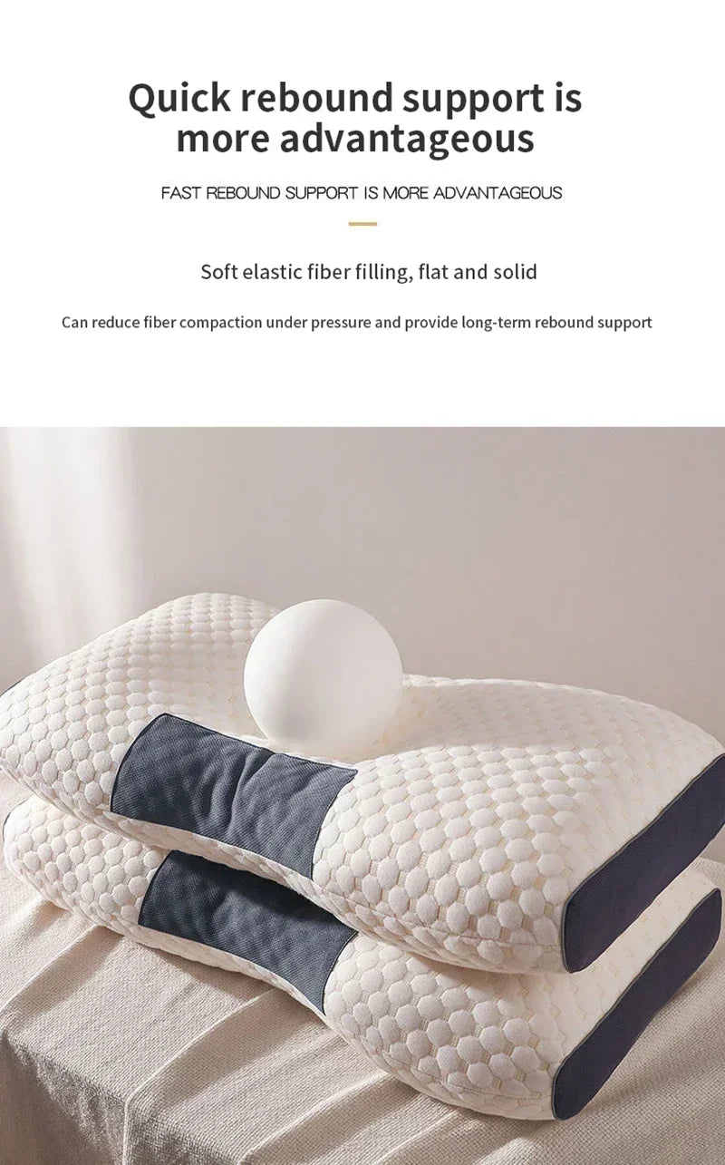 High Quality Washable Knitted Massage Pillow, Hypoallergenic Non-Collapse Neck Support Pillow for Better Sleep & Household Use
