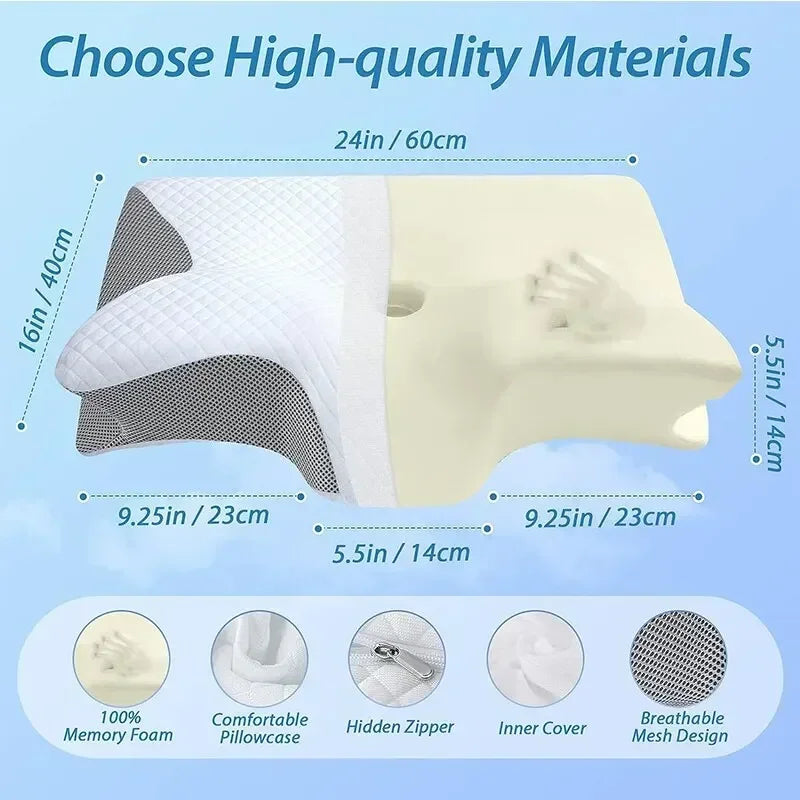 New Horn Butterfly Pillow Memory Cotton Human Side Sleeping Special Neck Pillow Sleeping Pillow Cervical Spine Pillow
