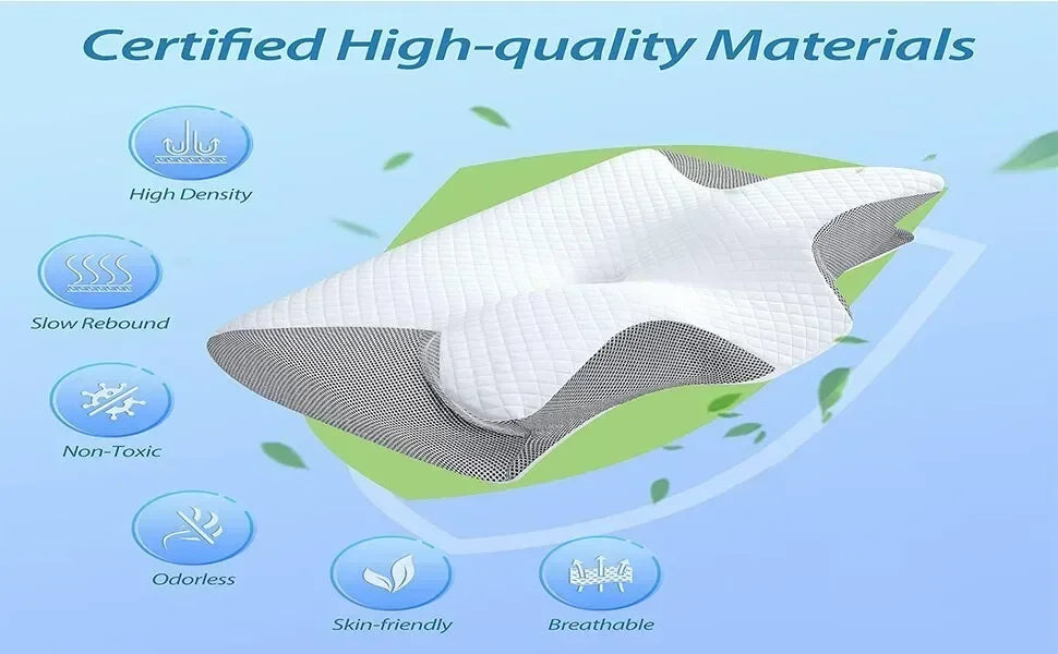 New Horn Butterfly Pillow Memory Cotton Human Side Sleeping Special Neck Pillow Sleeping Pillow Cervical Spine Pillow