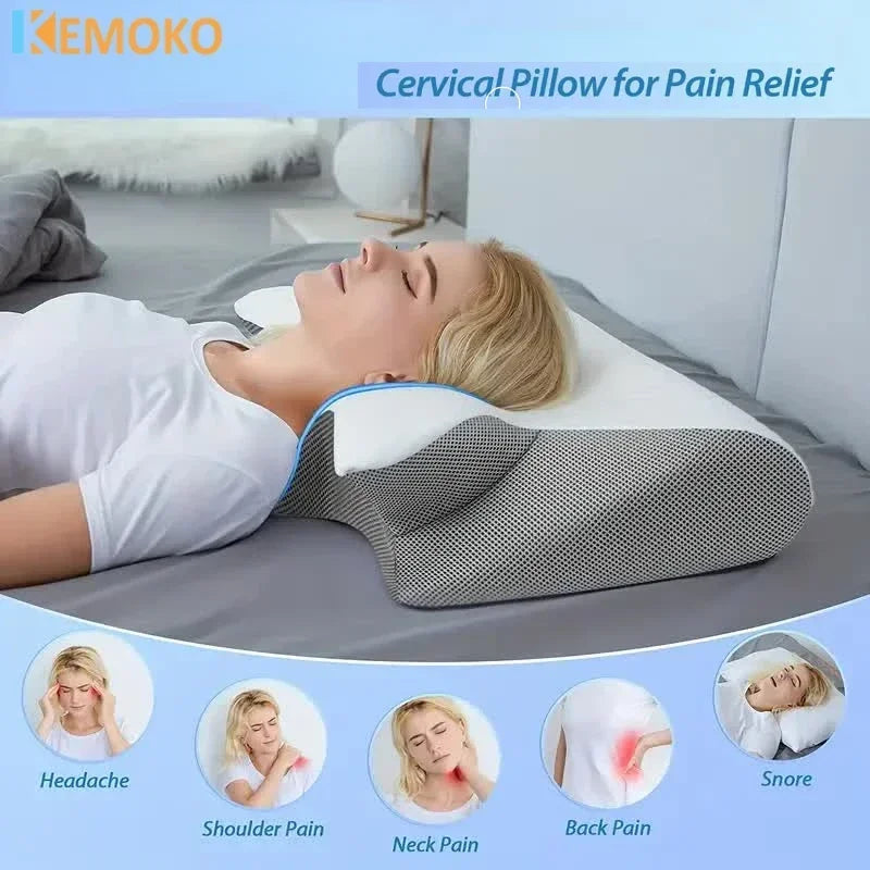 New Horn Butterfly Pillow Memory Cotton Human Side Sleeping Special Neck Pillow Sleeping Pillow Cervical Spine Pillow