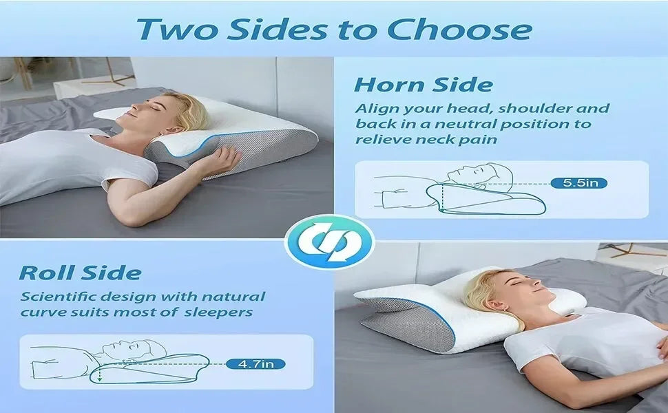 New Horn Butterfly Pillow Memory Cotton Human Side Sleeping Special Neck Pillow Sleeping Pillow Cervical Spine Pillow