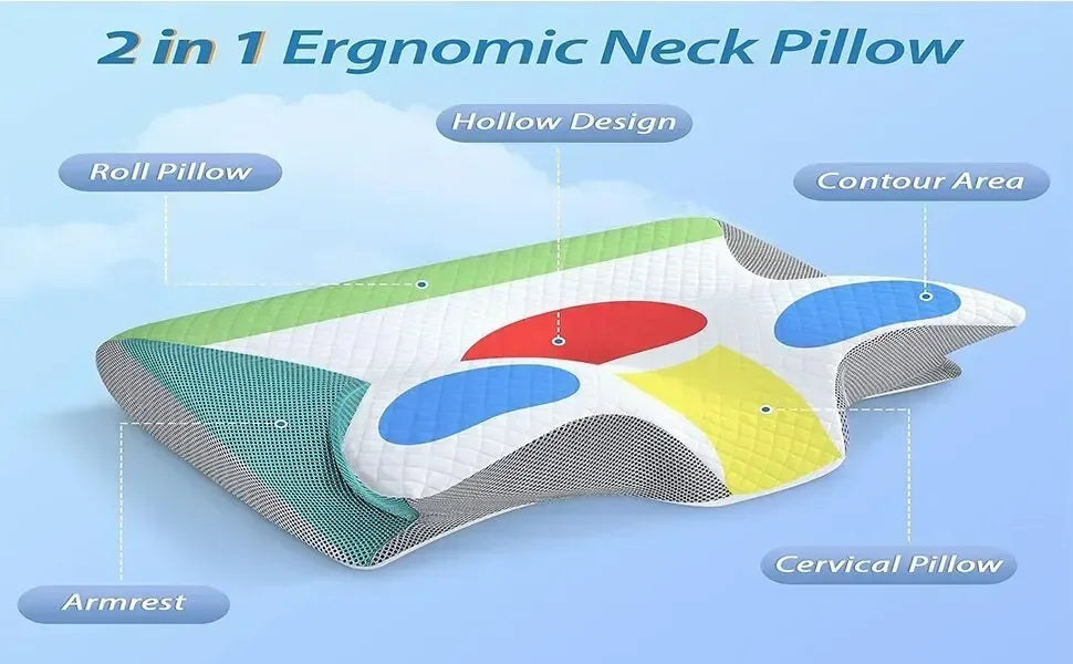 New Horn Butterfly Pillow Memory Cotton Human Side Sleeping Special Neck Pillow Sleeping Pillow Cervical Spine Pillow